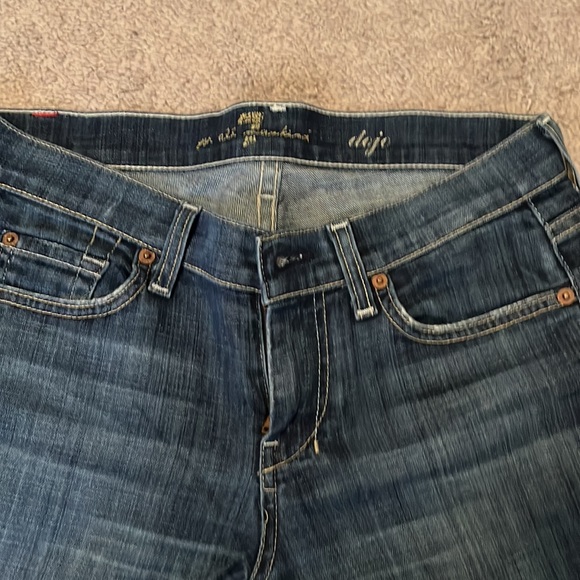 7 For All Mankind Indigo Flare Jeans - Picture 3 of 4